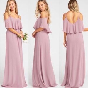 Show Me Your Mumu SMYM Caitlin ruffle maxi dress in antique rose NEW XS